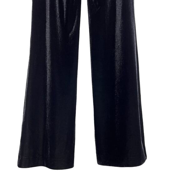 Vintage FRANK USHER High Rise Velvet Pants SIZE 8 Black Side Zip Wide Leg - Picture 9 of 10